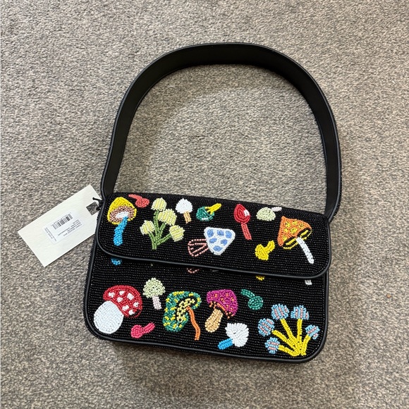 NWT STAUD TOMMY SHOULDER BEADED BAG SHROOMSCAPE SUPER CUTE - Picture 6 of 7